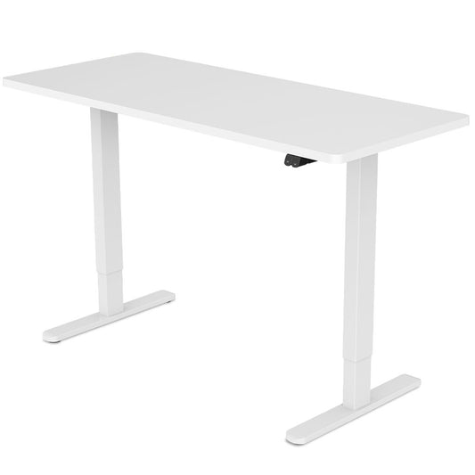 Fortia Sit To Stand Up Standing Desk, 120x60cm, 72-118cm Electric Height Adjustable, 70kg Load, White/White Frame