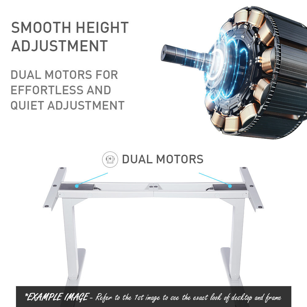 Fortia Sit To Stand Up Standing Desk, 160x75cm, 62-128cm Electric Height Adjustable, Dual Motor, 120kg Load, Arched, Walnut Style/Silver Frame