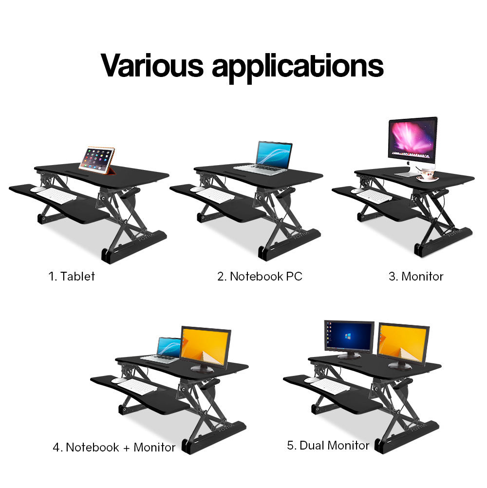 FORTIA Height Adjustable Standing Desk Riser Sit/Stand Computer Desktop Office