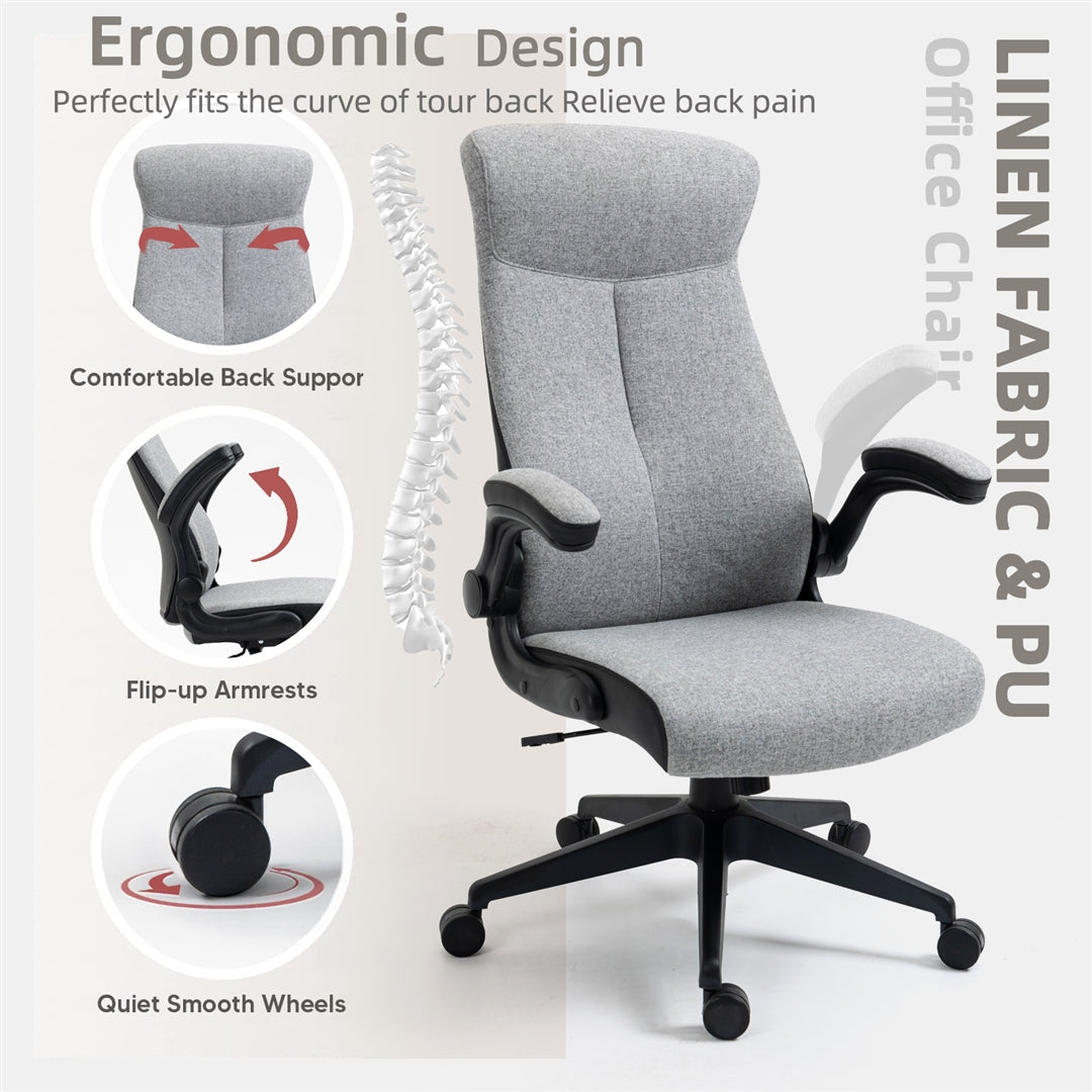 High Back Office Chair -Grey