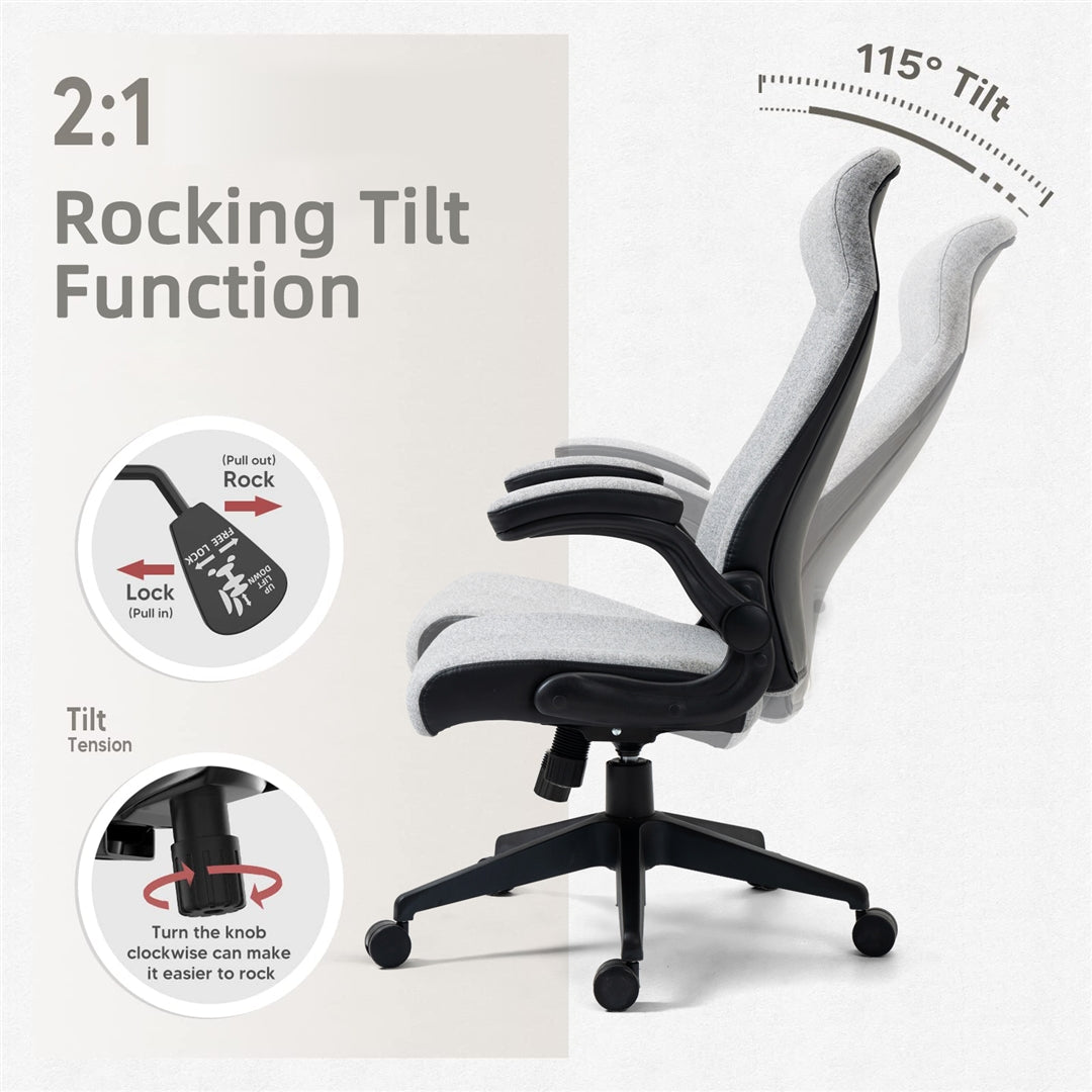 High Back Office Chair -Grey