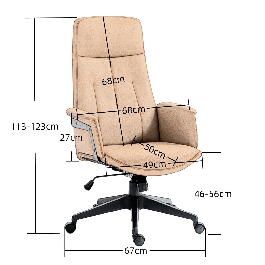 High Back Office Chair -Light Brown