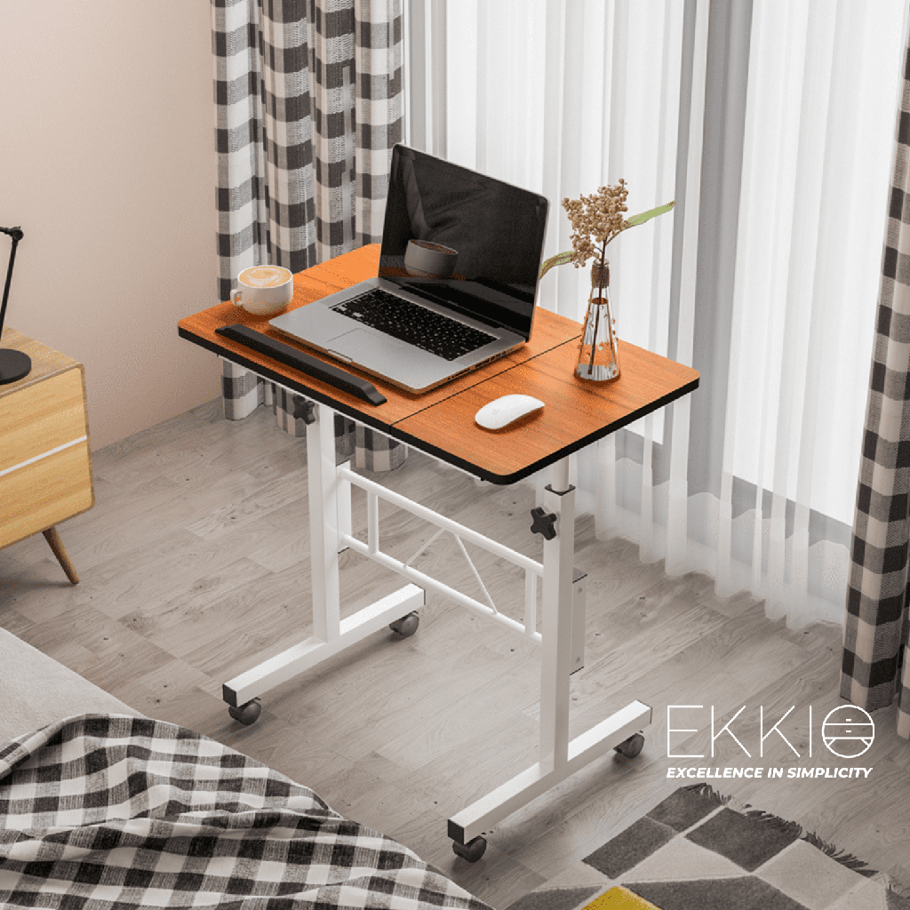 EKKIO Mobile Desk Half Tilt Oak EK-MD-102-VAC