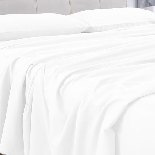 GOMINIMO 4 Pcs Bed Sheet Set 2000 Thread Count Ultra Soft Microfiber - King (White) GO-BS-107-XS