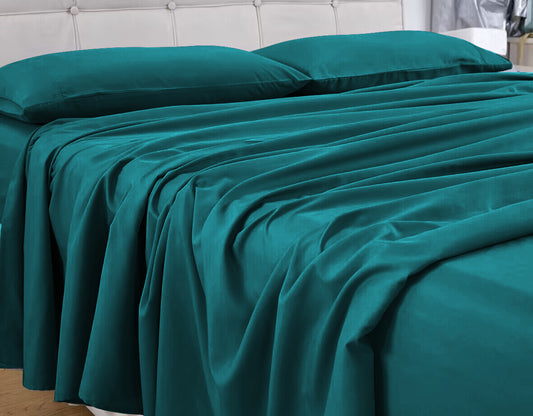 GOMINIMO 4 Pcs Bed Sheet Set 1000 Thread Count Ultra Soft Microfiber - King Single (Teal) GO-BS-114-XS
