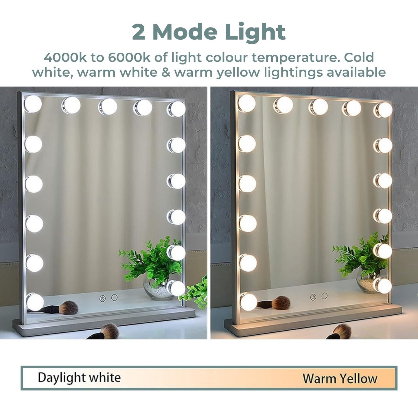 GOMINIMO Hollywood Mirror 15 LED 512*420mm Vertical GO-HW-100-JR