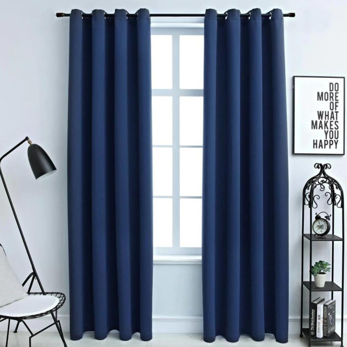 GOMINIMO Blackout Window Curtains for Thermal Insulated Room (Set of 2, W132cm x D243cm, Dark Blue) GO-CNB-112-MM