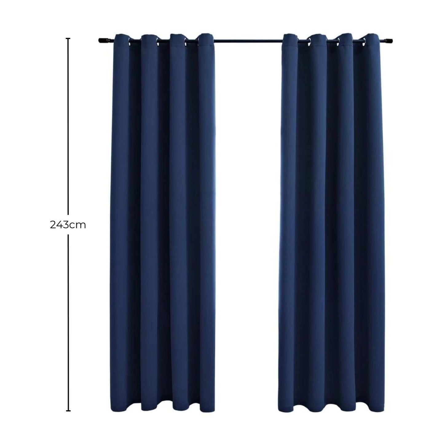 GOMINIMO Blackout Window Curtains for Thermal Insulated Room (Set of 2, W132cm x D243cm, Dark Blue) GO-CNB-112-MM