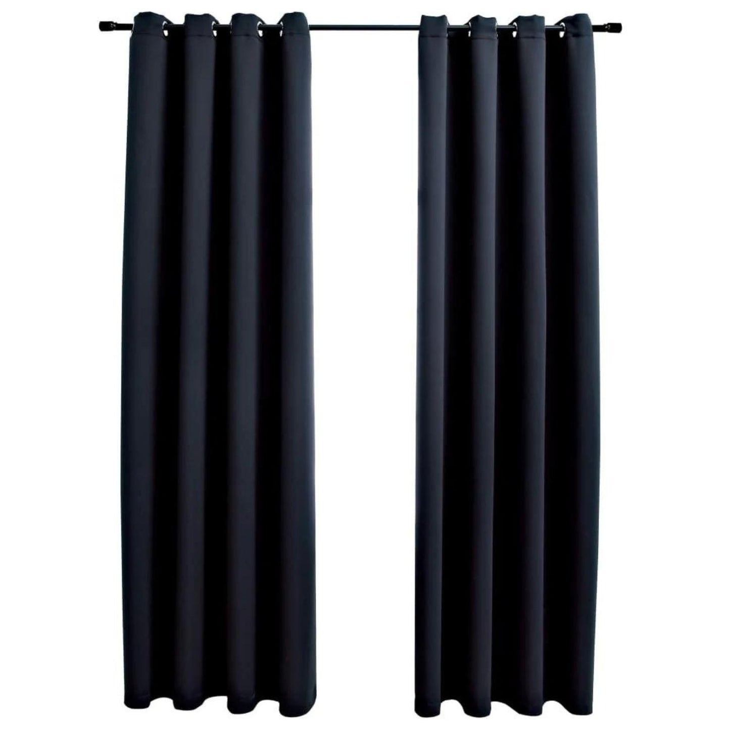 GOMINIMO Blackout Window Curtains for Thermal Insulated Room (Set of 2, W132cm x D243cm, Black) GO-CNB-113-MM