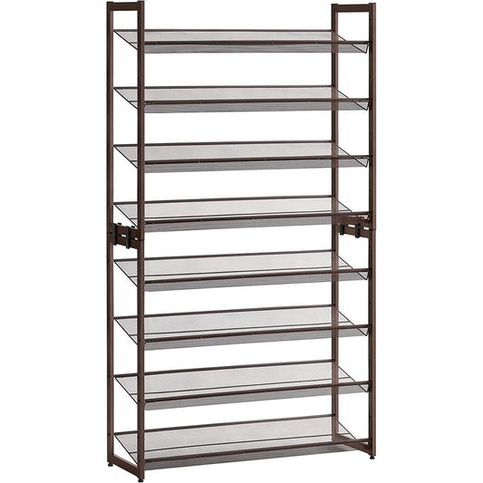 SONGMICS 8-Tier Shoe Rack Storage 32 pairs with Adjustable Shelves Gray LMR08GB