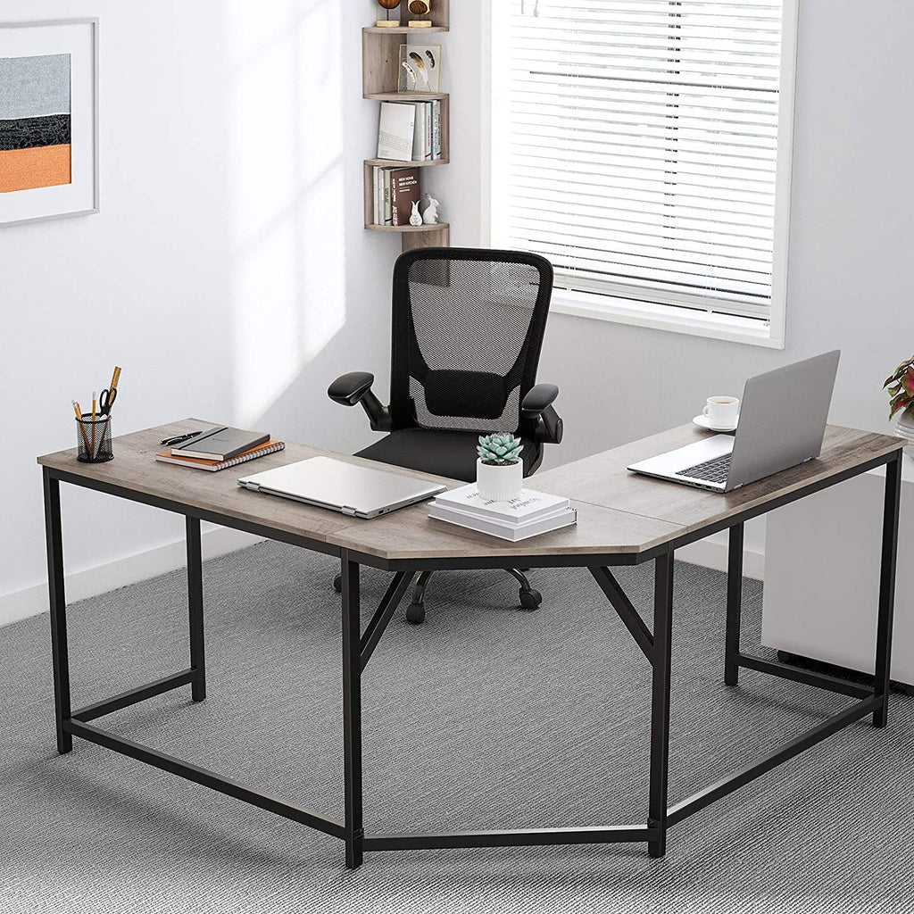 VASAGLE L-Shaped Computer Desk Greige LWD073B02