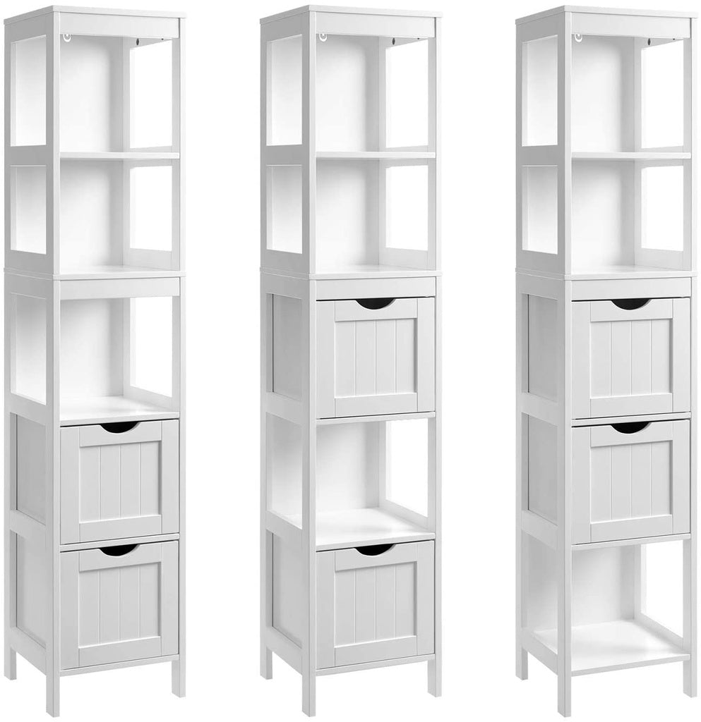 VASAGLE Floor Cabinet with Shelves and Drawers White BBC66WT