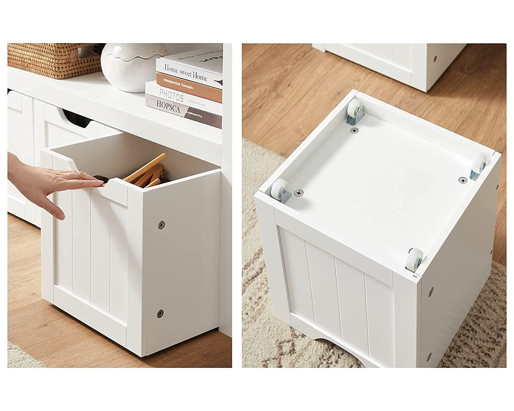 VASAGLE Storage Bench with Shelf and 3 Drawers White LHS380W01