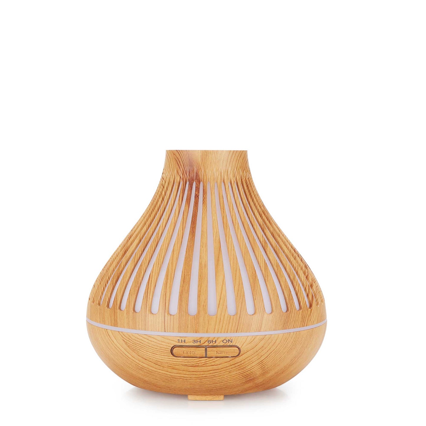 Essential Oil Aroma Diffuser and Remote - 500ml Flat Top Wood Mist Humidifier