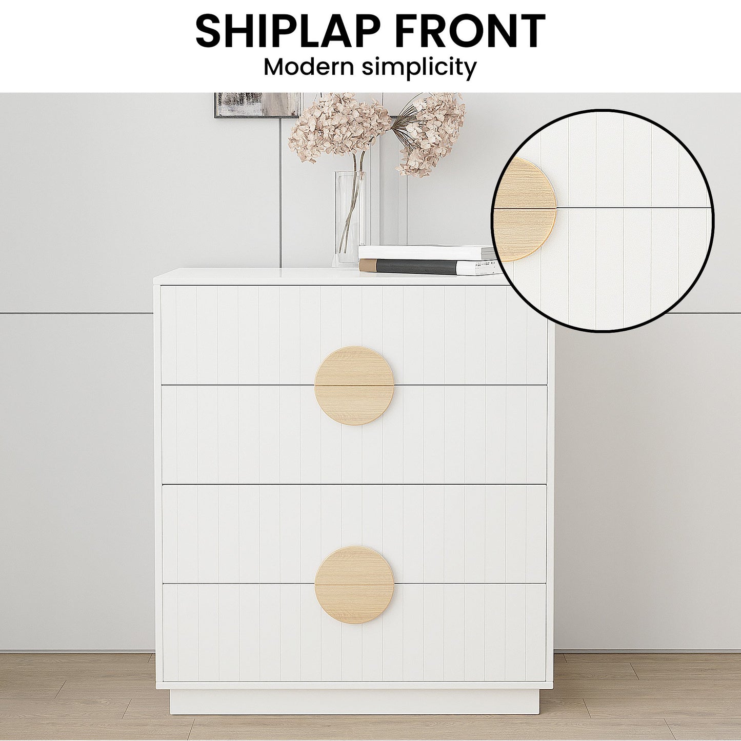 Sarantino Gail Chest Of Drawers Tallboy Dresser In White