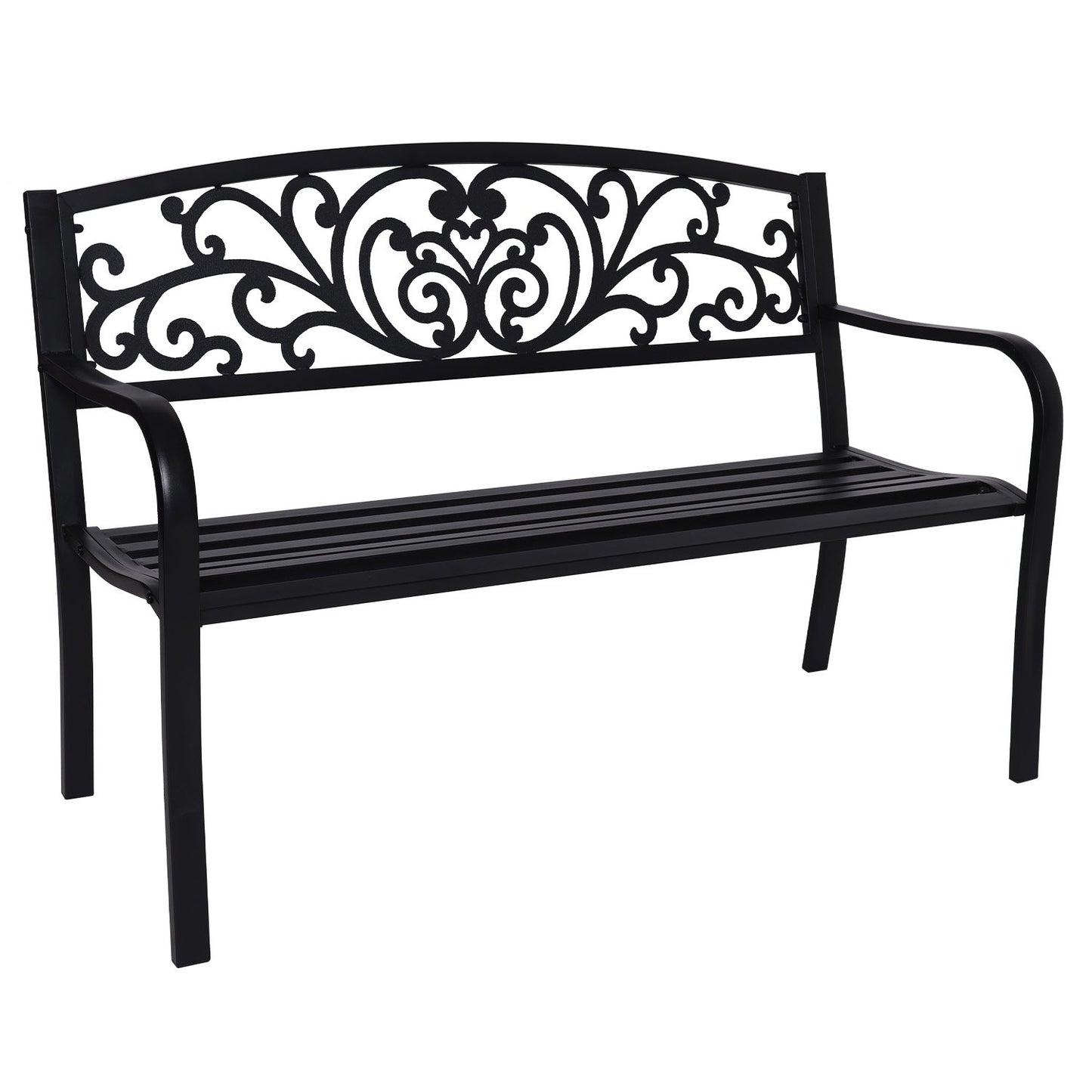 Wallaroo Steel Outdoor Garden Bench - Floral