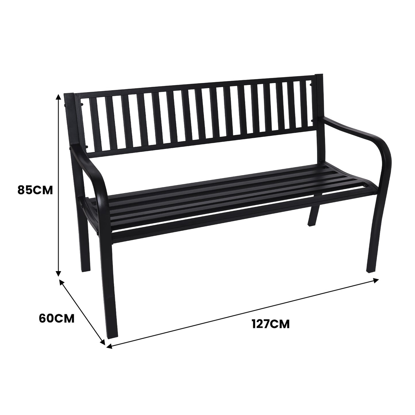 Wallaroo Steel Outdoor Garden Bench - Modern