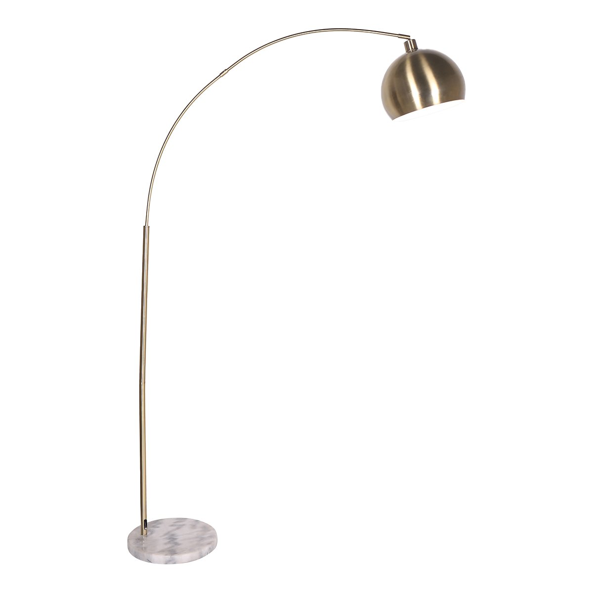 Sarantino Arc Floor Lamp Antique Brass Finish with Marble Base