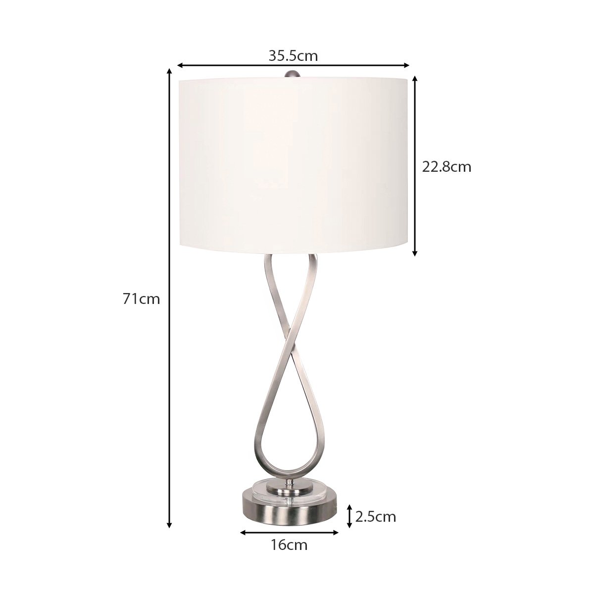 Sarantino Contemporary Table Lamp In Nickel Finish