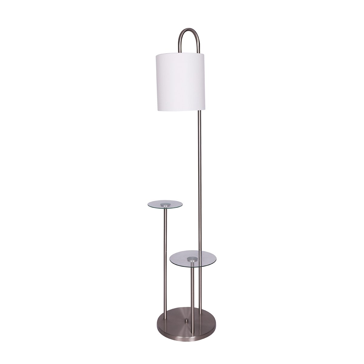 Sarantino Metal Floor Lamp with Glass Shelves