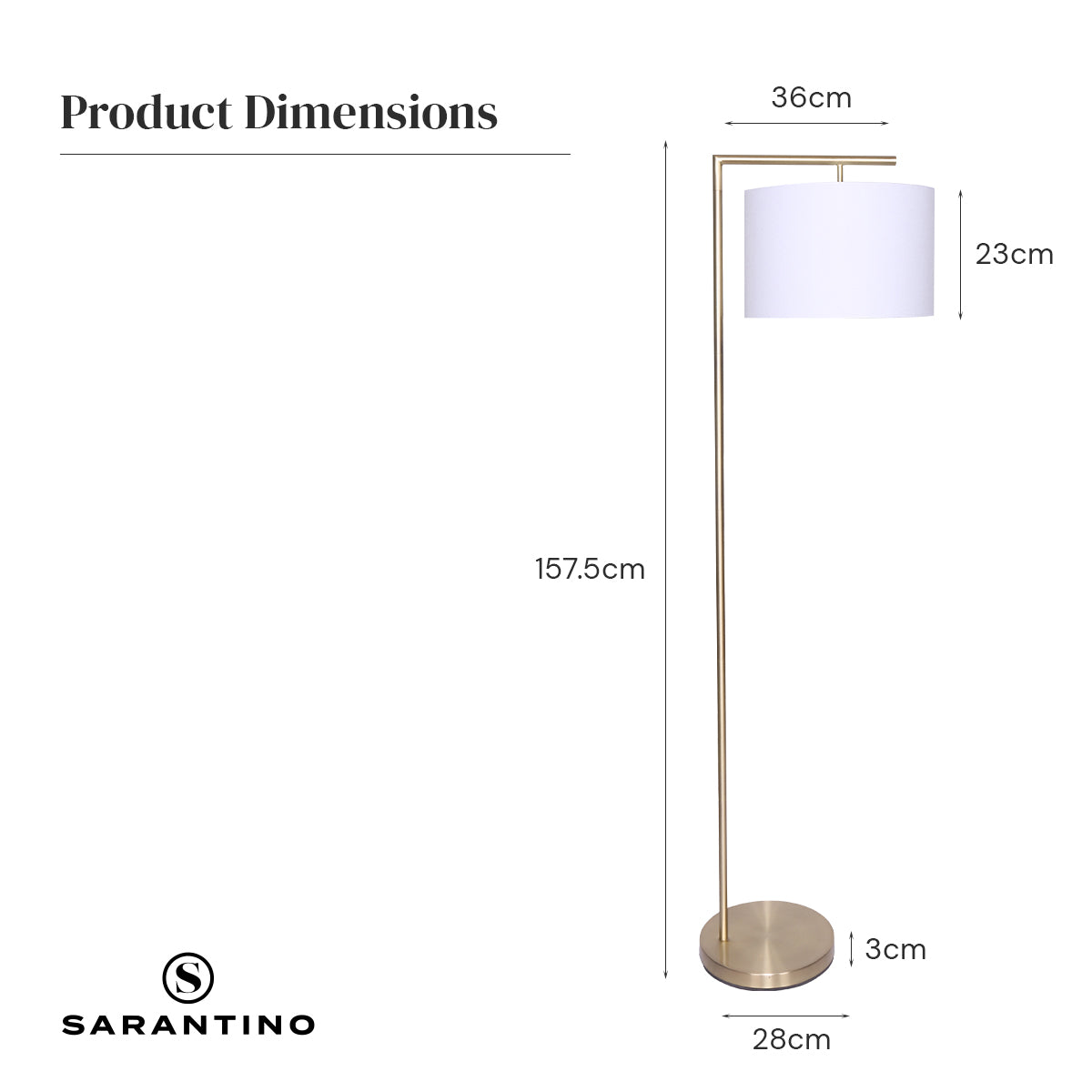 Sarantino 90-Degree Modern Arc Floor Lamp