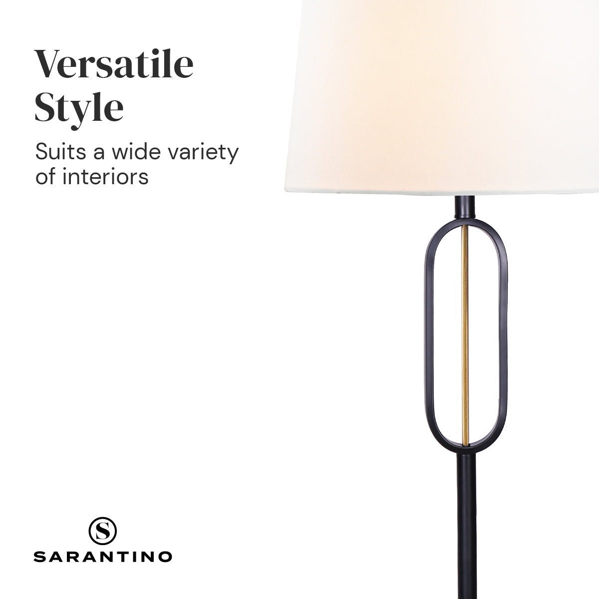 Sarantino Classic Floor Lamp with Empire Shade