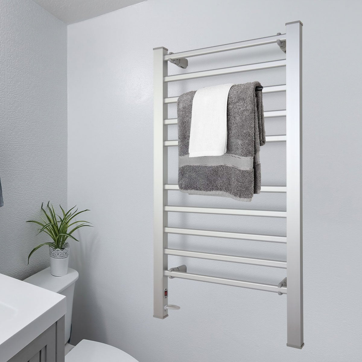 Pronti Heated Towel Rack Electric Bathroom Towel Rails Warmer Ev-160- Silver