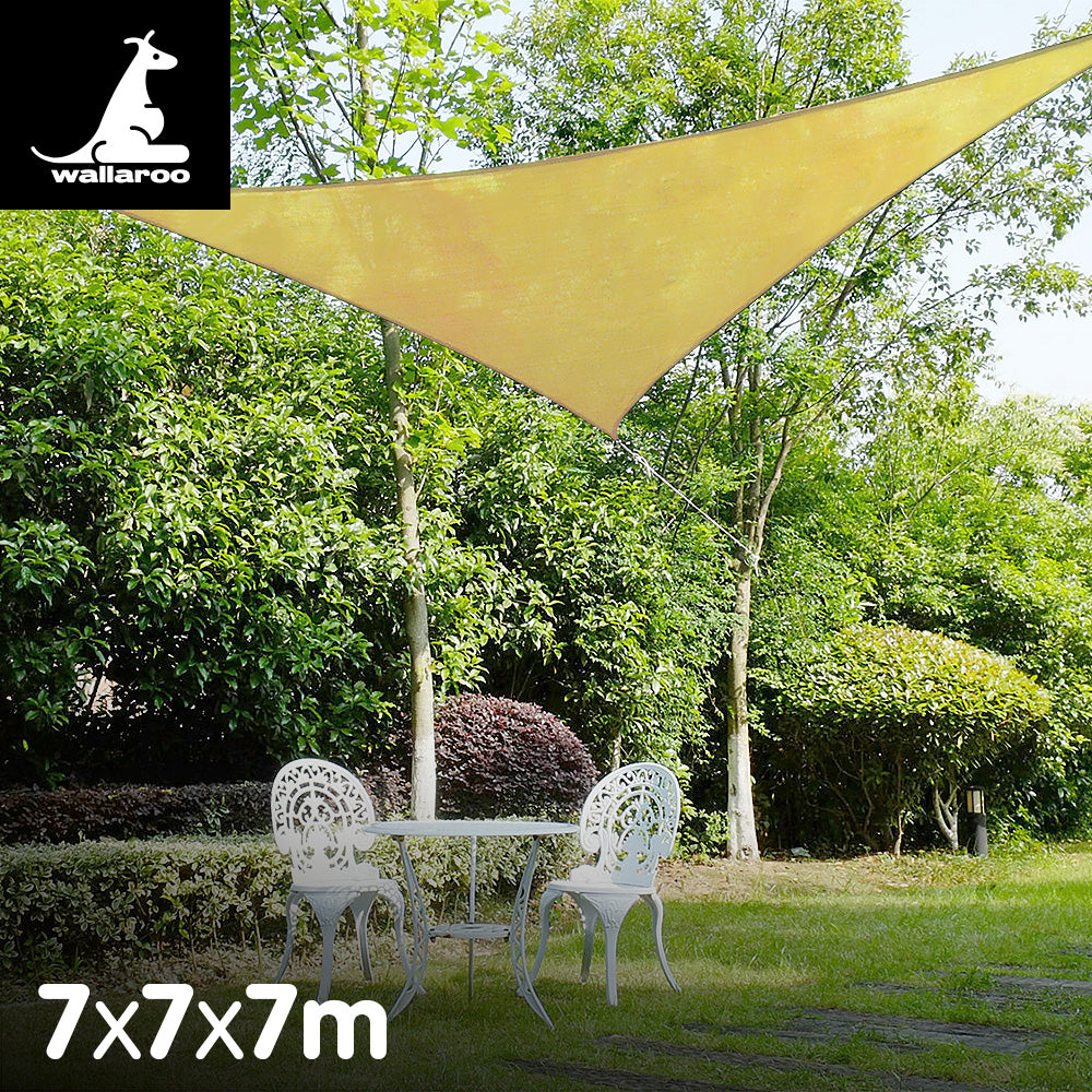 Wallaroo Triangle Shade Sail 7x7x7 - Sand