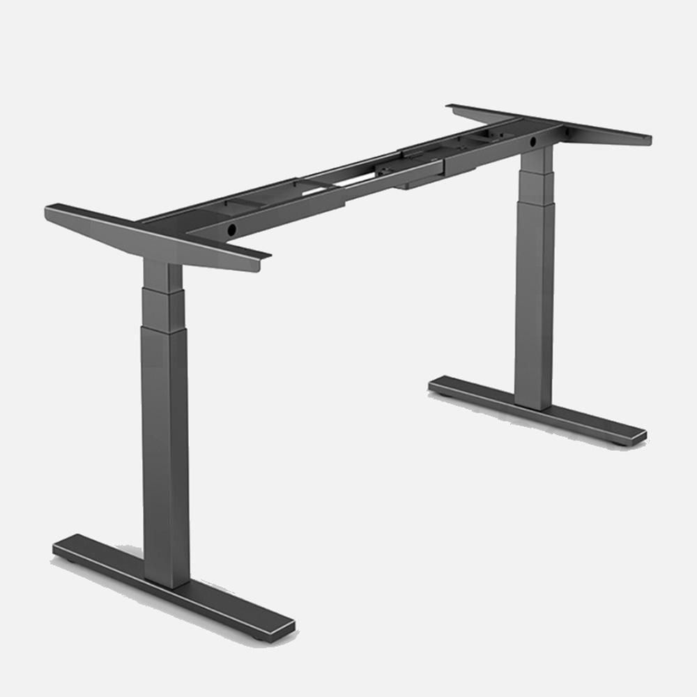 120cm Standing Desk Height Adjustable Sit Black Stand Motorised Dual Motors Frame Birch Top