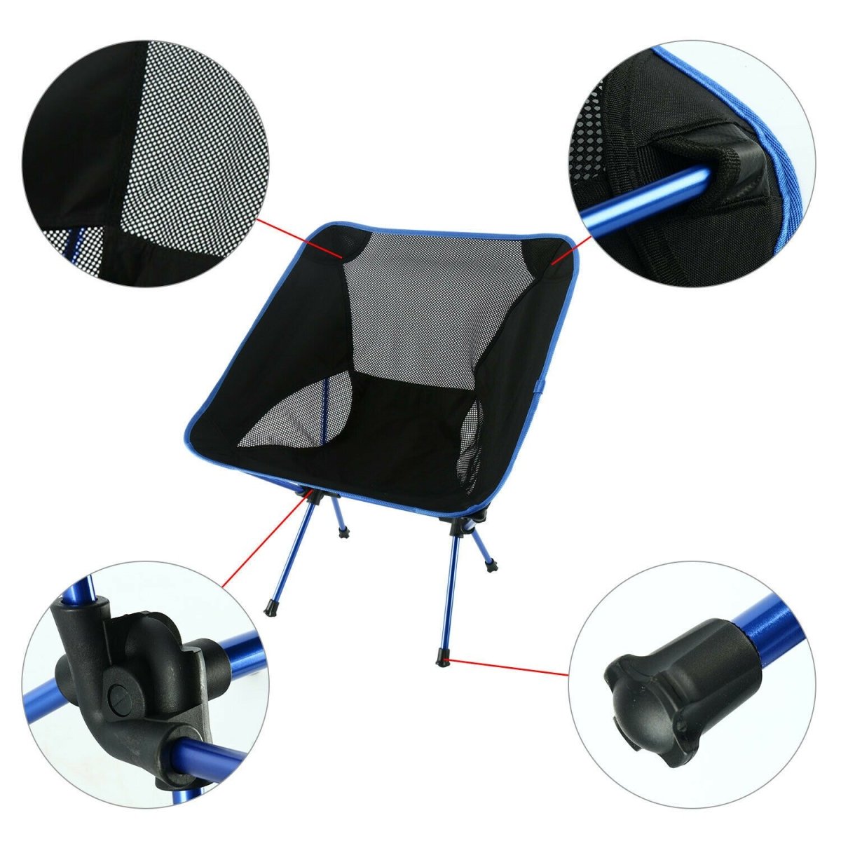 Ultralight Aluminum Alloy Folding Camping Camp Chair Outdoor Hiking Blue