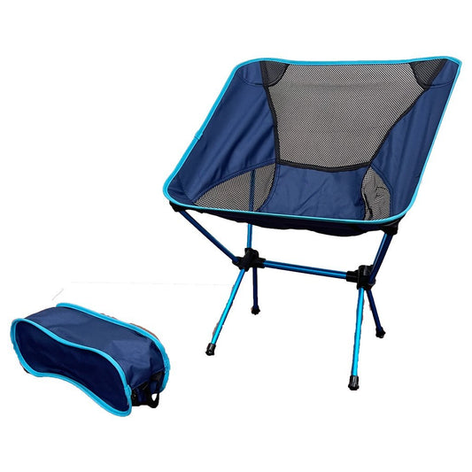 Ultralight Aluminum Alloy Folding Camping Camp Chair Outdoor Hiking Full Blue