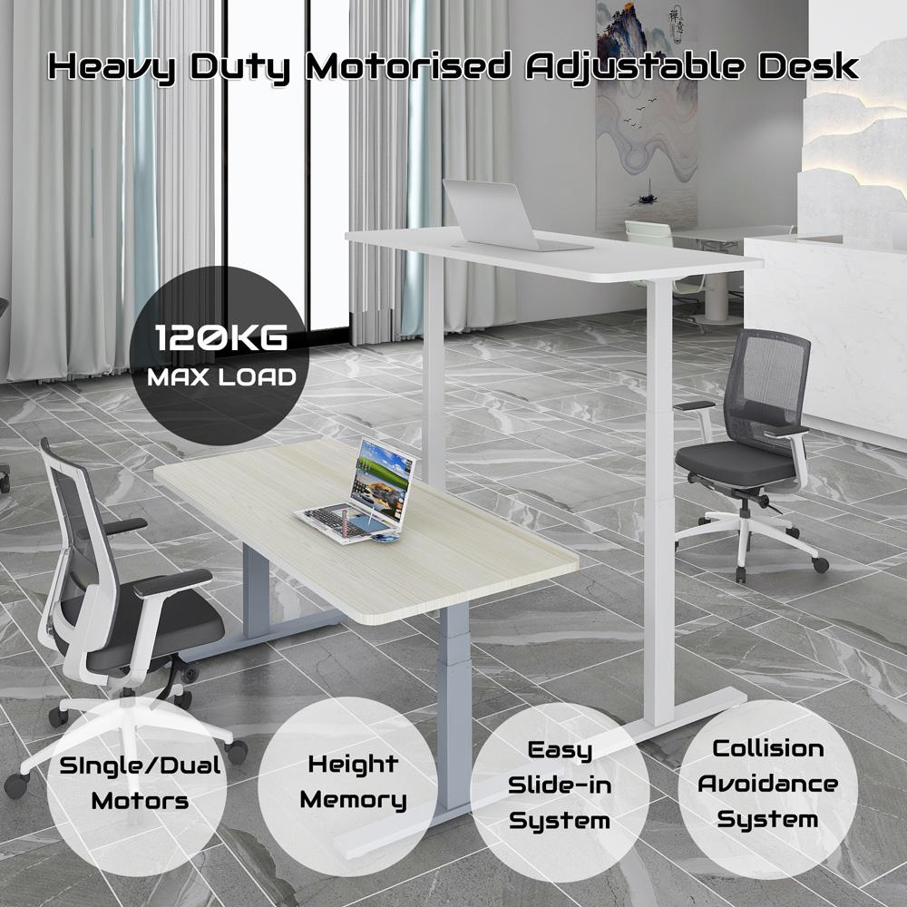 Standing Desk Height Adjustable Sit Stand Motorised Single Motor Frame Only White