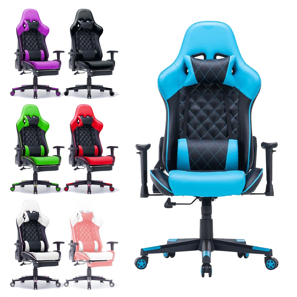 Gaming Chair Ergonomic Racing chair 165° Reclining Gaming Seat 3D Armrest Footrest Green Black