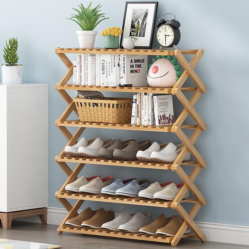 Multi-purpose Bamboo Collapsible Folding Storage Shoe Rack Shelf Organizer 100cm 4 Tier