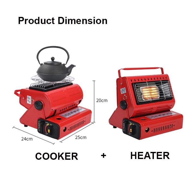 Portable Butane Gas Heater Camping Camp Tent Outdoor Hiking Camper Survival Red AU