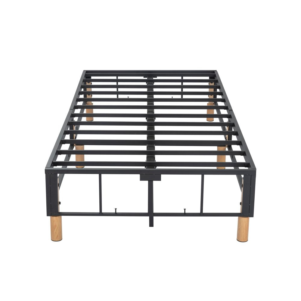 Metal Bed Frame Mattress Foundation Blue – Queen