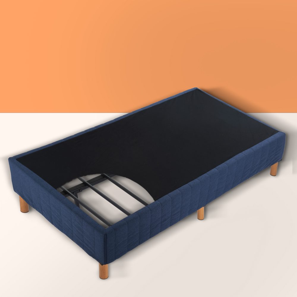 Metal Bed Frame Mattress Foundation Blue – Single