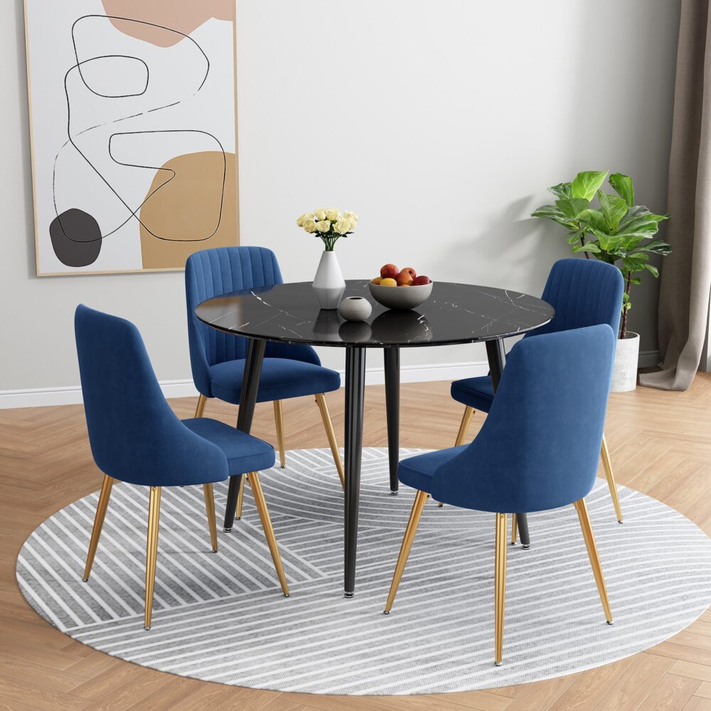 Blue Velvet Bistro Dining Set