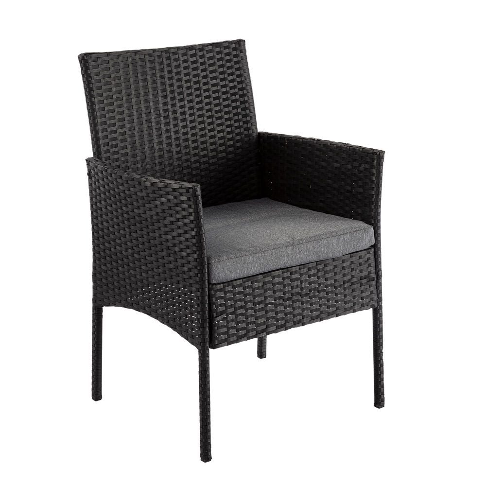 4 Seater Wicker Outdoor Lounge Set - Black