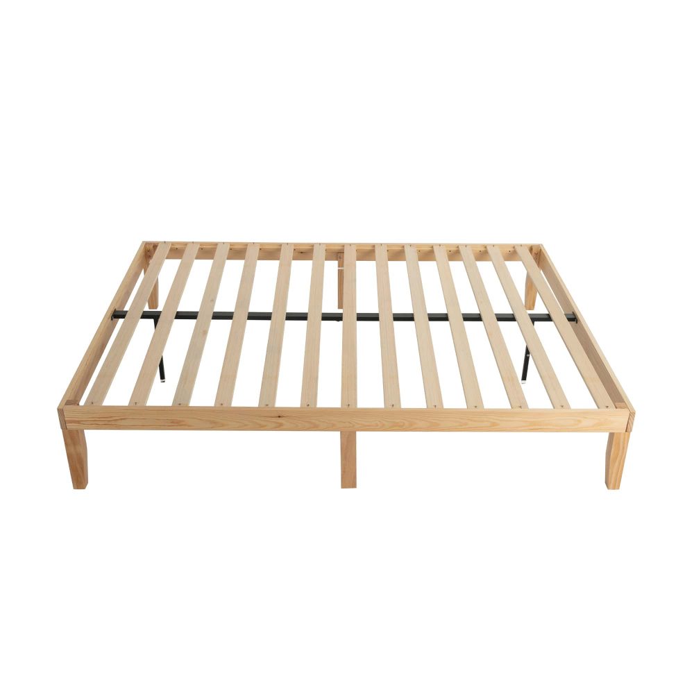 Warm Wooden Natural Bed Base Frame – King Single