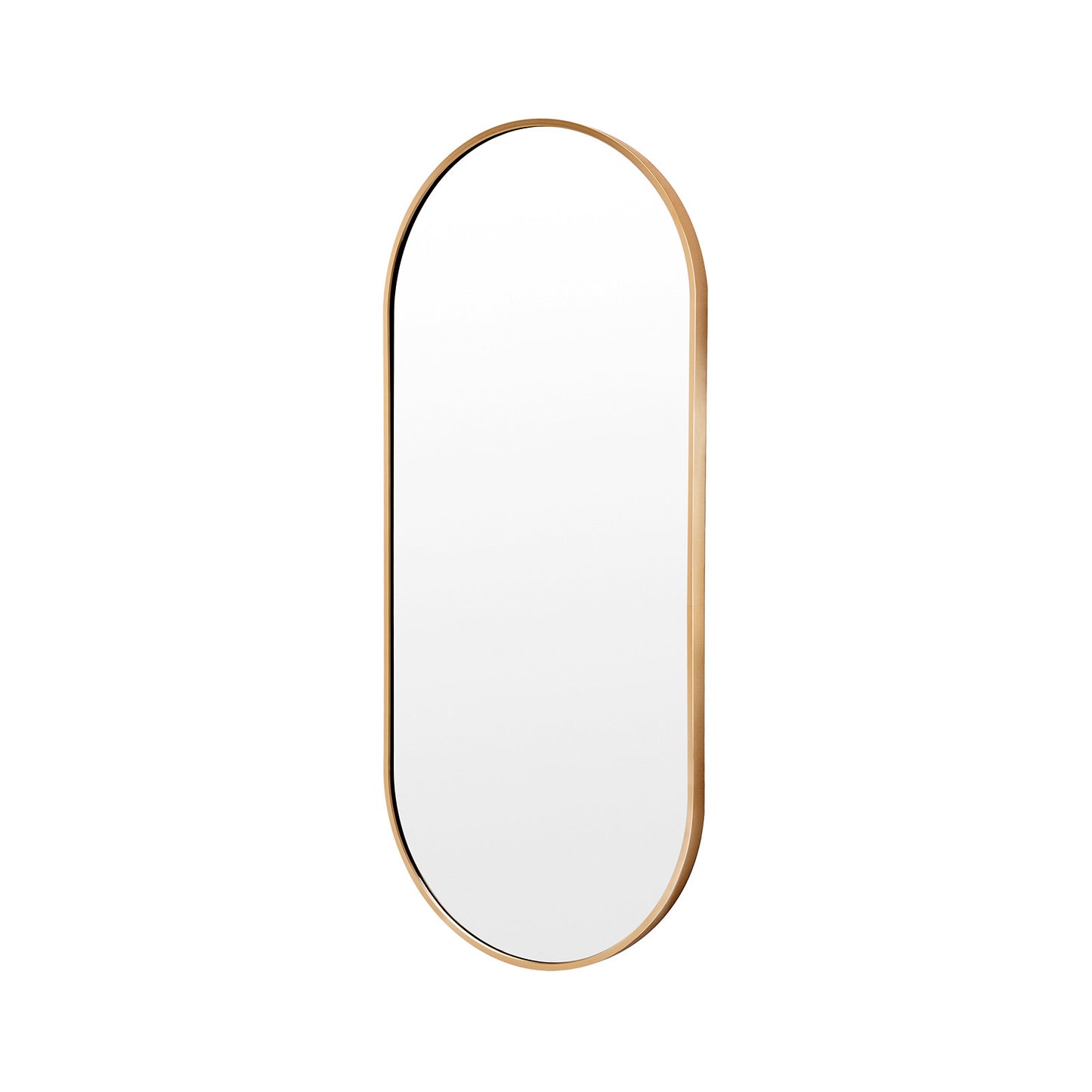 La Bella Gold Wall Mirror Oval Aluminum Frame Makeup Decor Bathroom Vanity 45x100cm