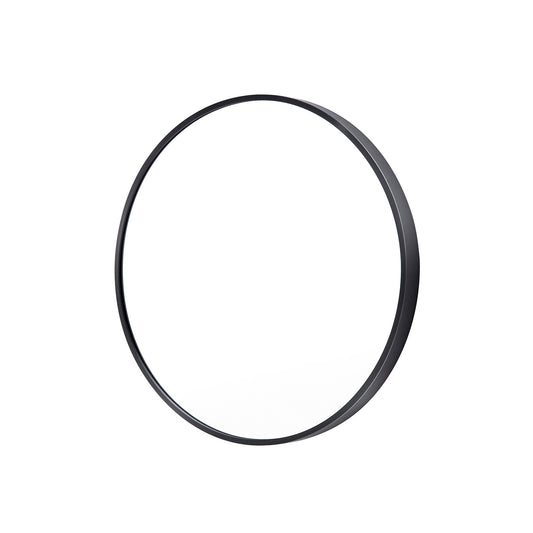 La Bella Black Wall Mirror Round Aluminum Frame Makeup Decor Bathroom Vanity 50cm