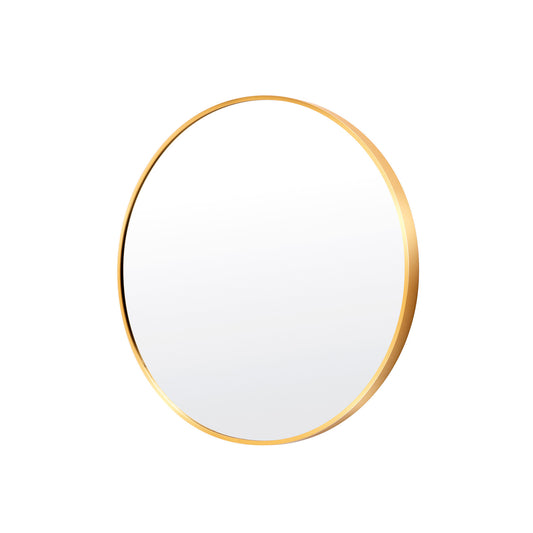 La Bella Gold Wall Mirror Round Aluminum Frame Makeup Decor Bathroom Vanity 50cm