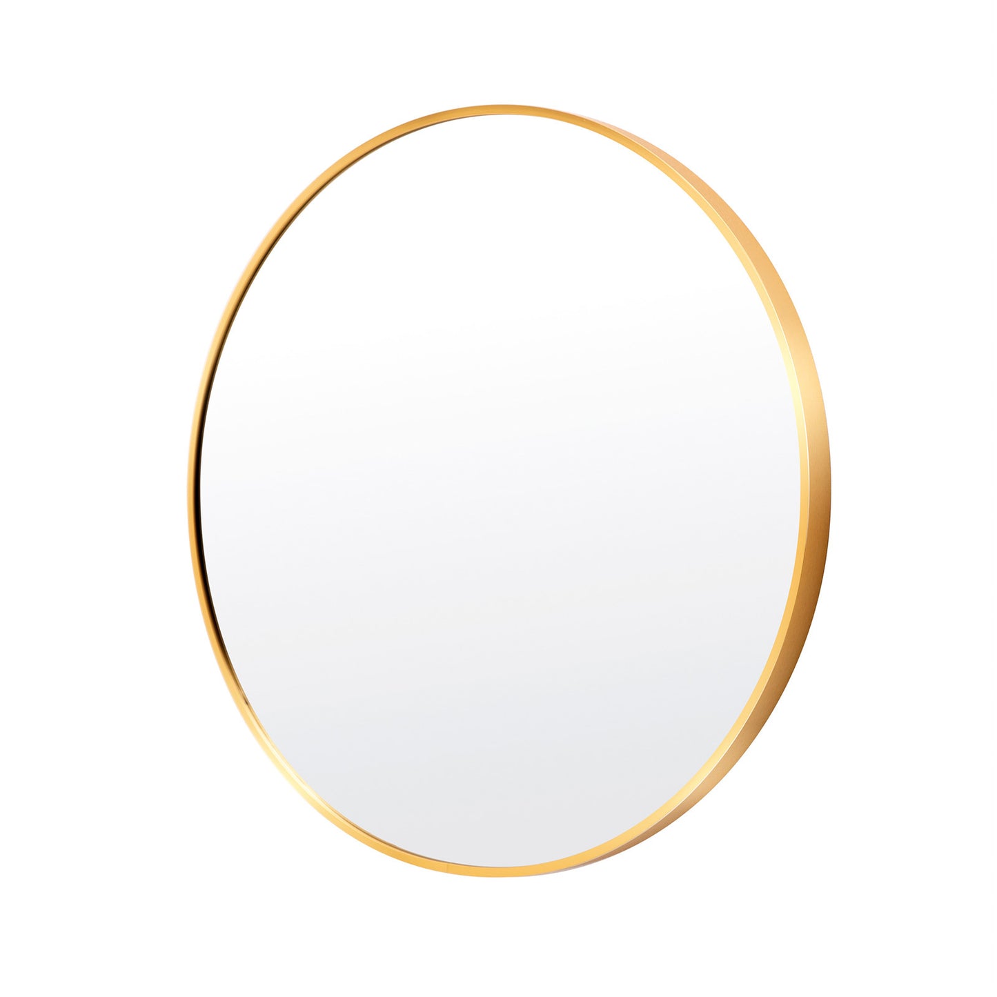 La Bella Gold Wall Mirror Round Aluminum Frame Makeup Decor Bathroom Vanity 80cm