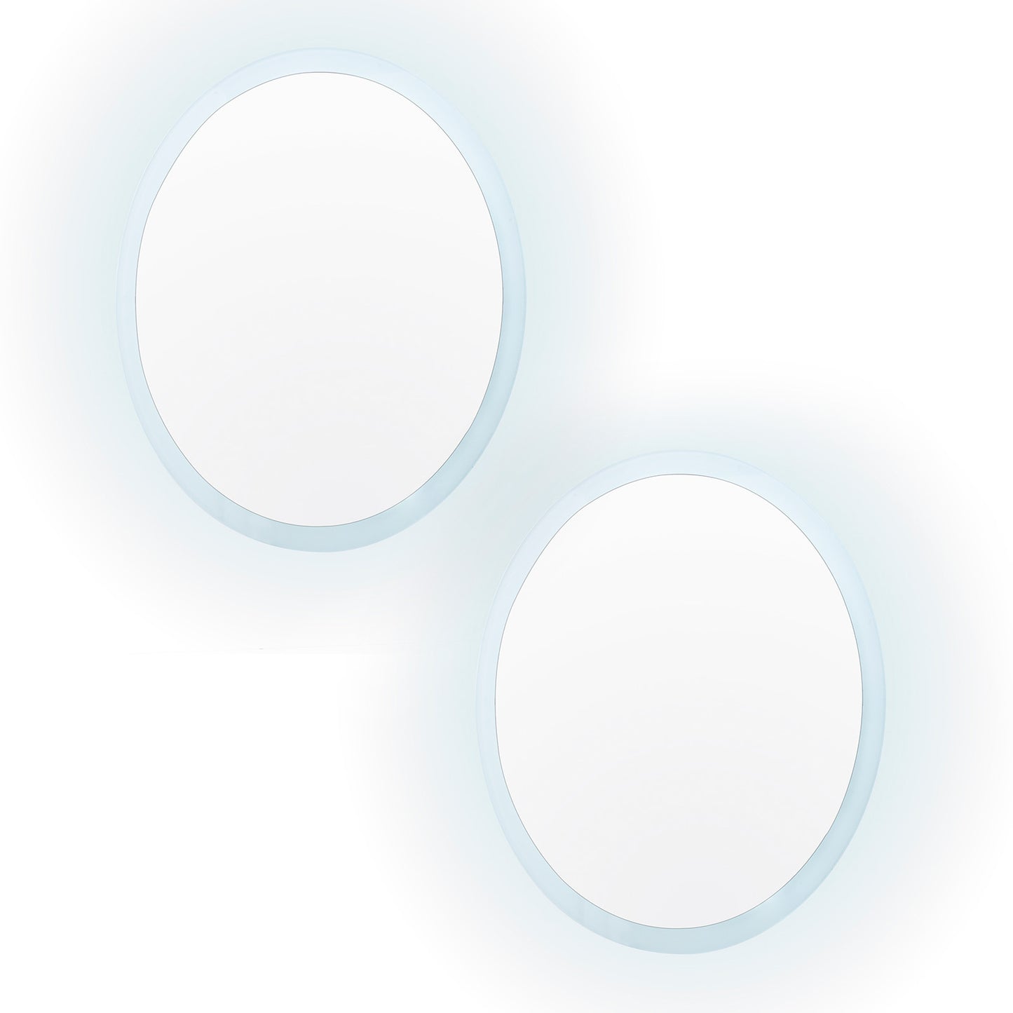 2 Set La Bella LED Wall Mirror Round Touch Anti-Fog Makeup Decor Bathroom Vanity 60cm