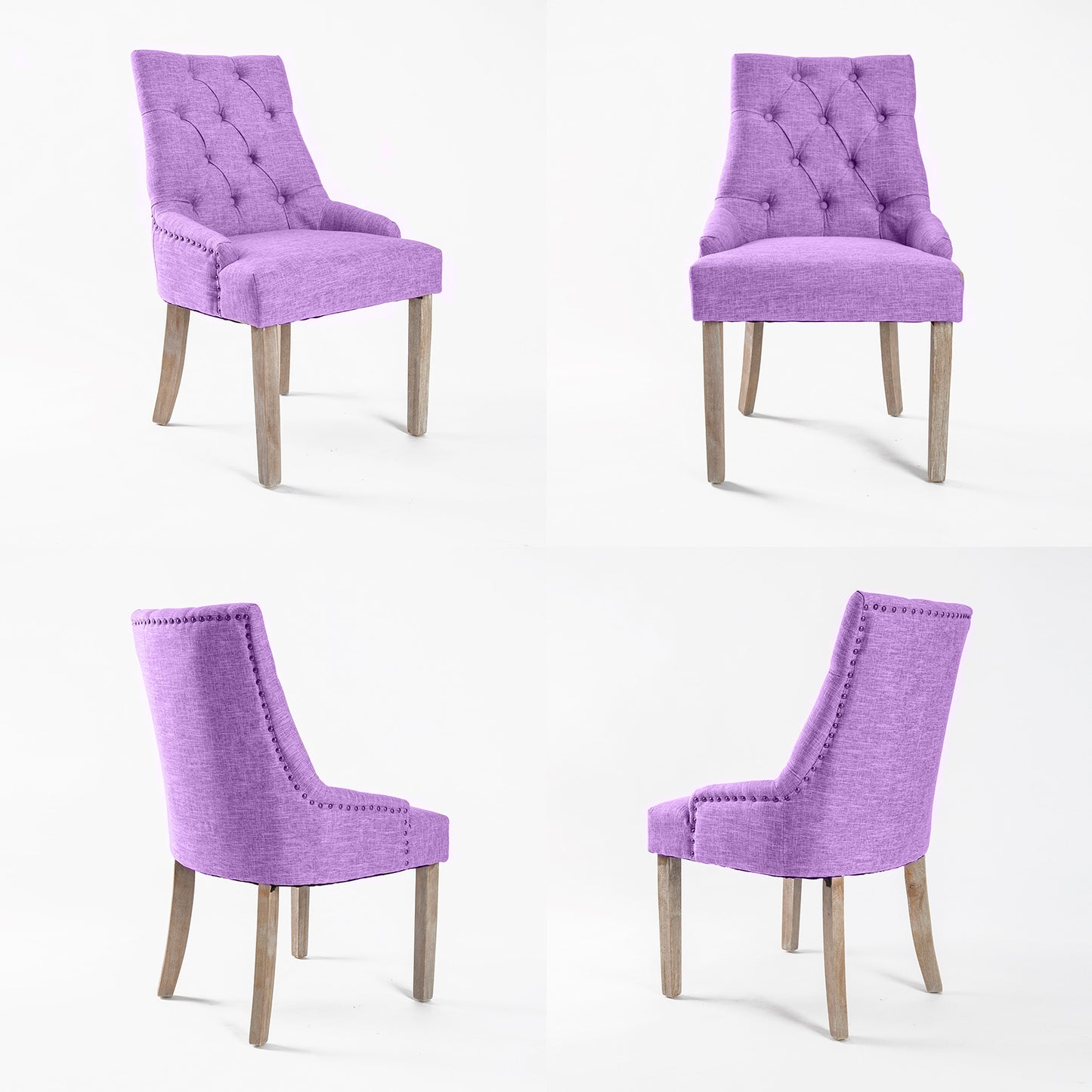 La Bella 2 Set Violet French Provincial Dining Chair Amour Oak Leg