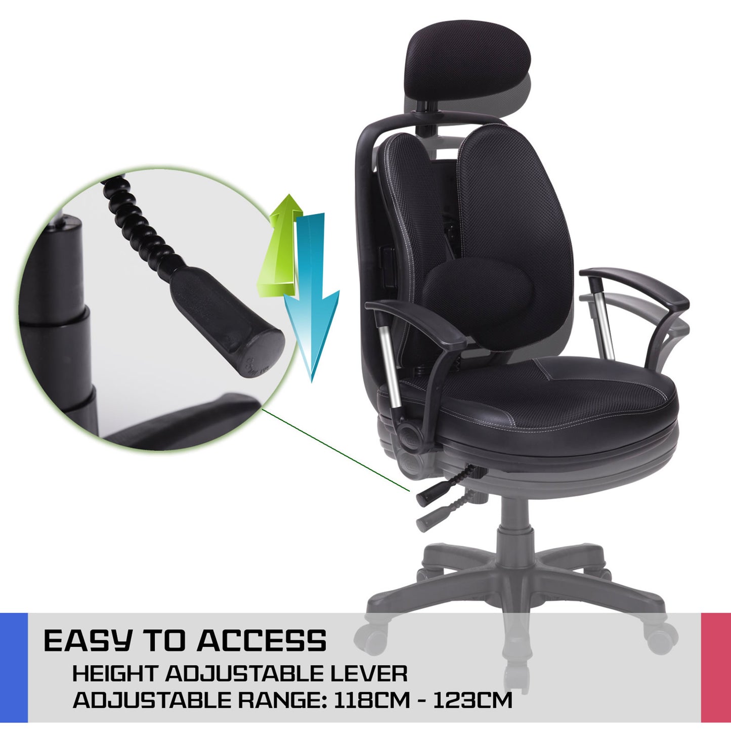 Korean Black Office Chair Ergonomic SUPERB