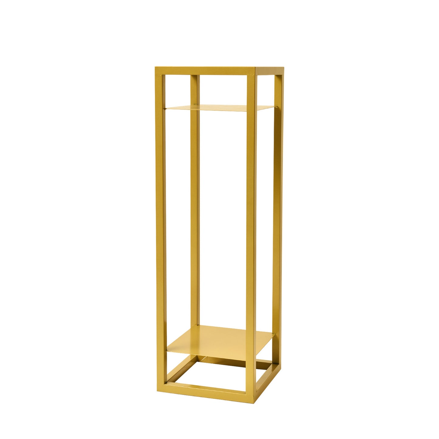 La Bella 82cm Gold Plant Stand Planter Shelf Rack 2 Tier Steel