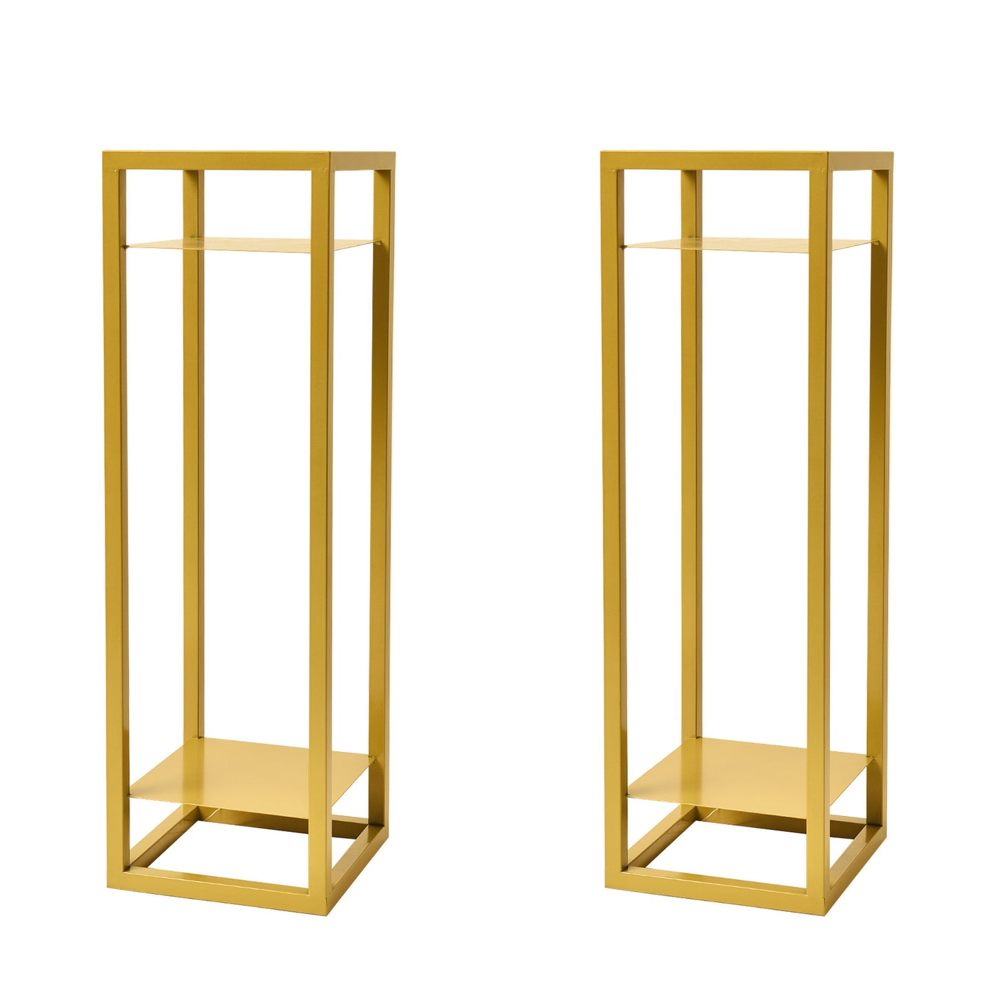 La Bella 2 Set 82cm Gold Plant Stand Planter Shelf Rack 2 Tier Steel