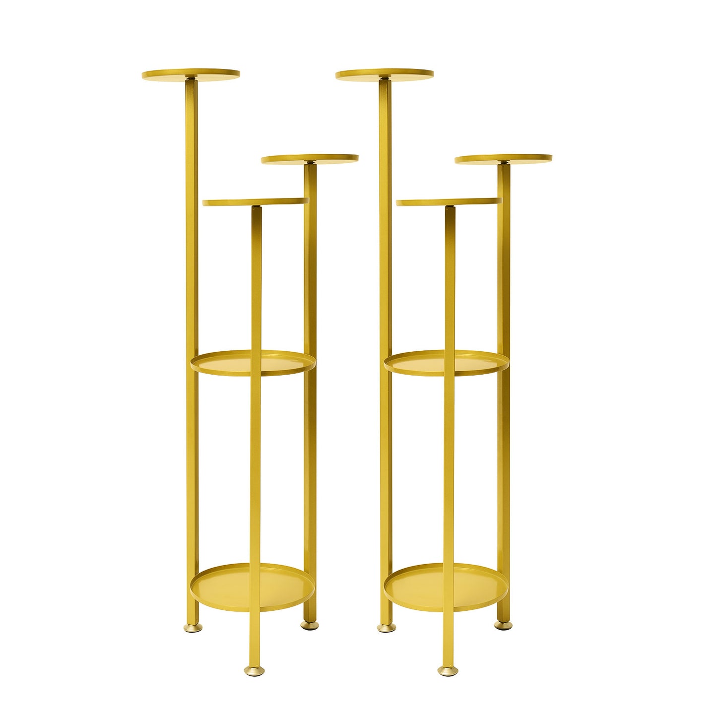 La Bella 2 Set 100cm Gold Plant Stand Planter Shelf Rack 5 Tier Steel